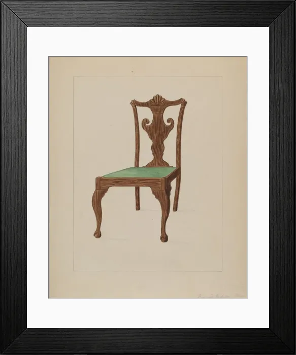 Framed Print : Walnut Chair, 1935 / 1942. Creator: Frederick Jackson Framed Print : Walnut Chair, 1935 / 1942. Creator: Frederick Jackson