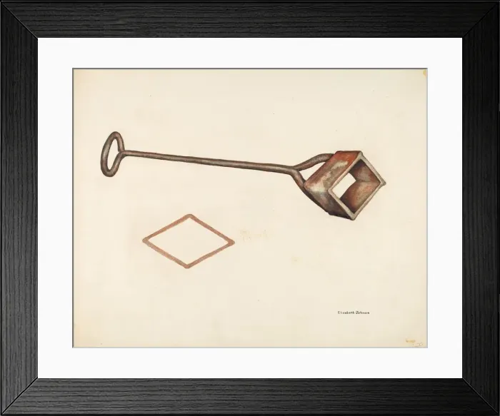 Framed Print : Branding Iron, c. 1942. Creator: Elizabeth Johnson Framed Print : Branding Iron, c. 1942. Creator: Elizabeth Johnson