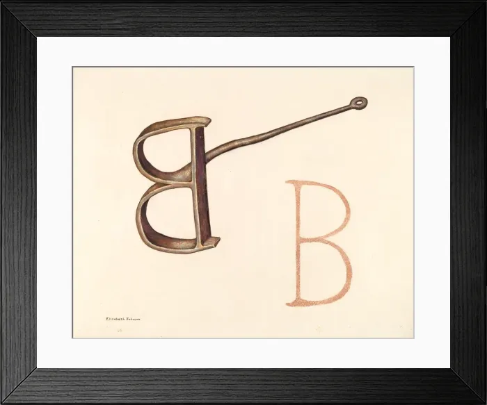Framed Print : Branding Iron, c. 1942. Creator: Elizabeth Johnson Framed Print : Branding Iron, c. 1942. Creator: Elizabeth Johnson