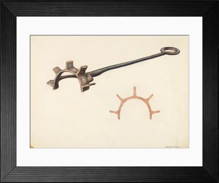 Framed Print : Branding Iron, c. 1942. Creator: Elizabeth Johnson Framed Print : Branding Iron, c. 1942. Creator: Elizabeth Johnson