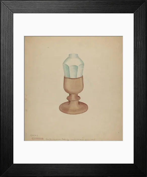 Framed Print : Shaker Grease Lamp, 1941. Creator: Charles Goodwin Framed Print : Shaker Grease Lamp, 1941. Creator: Charles Goodwin