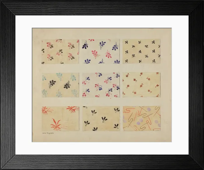 Framed Print : Printed Quilt Patches, 1935  /  1942. Creator: Edith Magnette