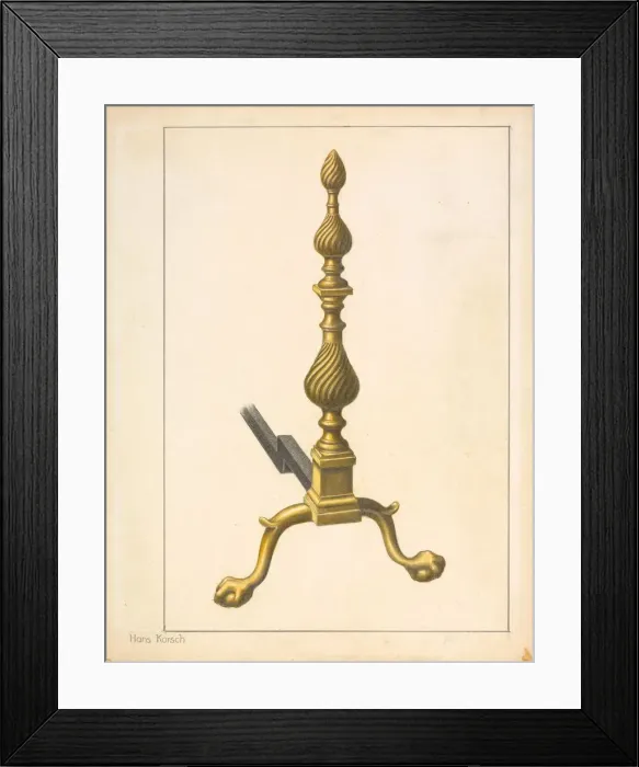 Framed Print : Andiron (one of pair), 1935 / 1942. Creator: Hans Korsch Framed Print : Andiron (one of pair), 1935 / 1942. Creator: Hans Korsch