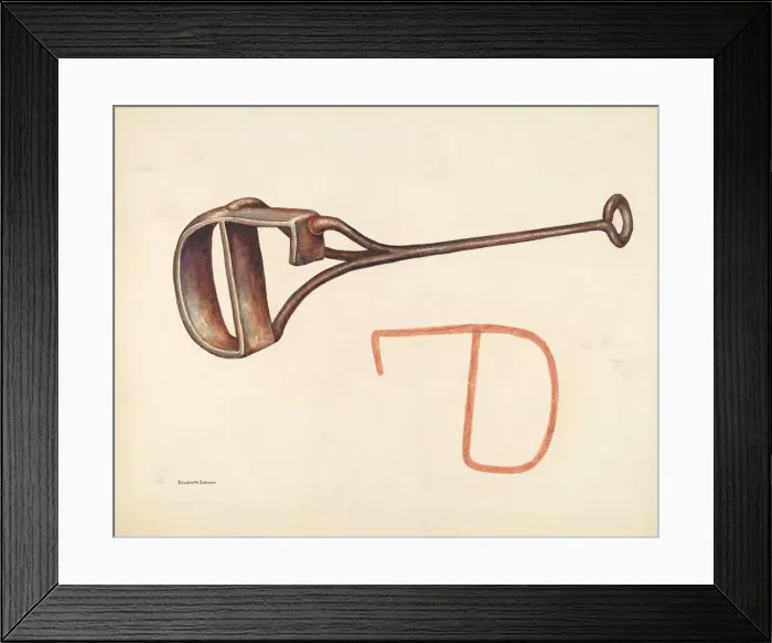 Framed Print : Branding Iron, c. 1942. Creator: Elizabeth Johnson Framed Print : Branding Iron, c. 1942. Creator: Elizabeth Johnson