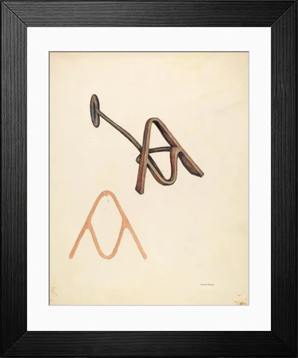 Framed Print : Branding Iron, c. 1942. Creator: Elizabeth Johnson Framed Print : Branding Iron, c. 1942. Creator: Elizabeth Johnson