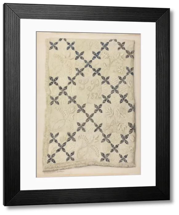 Framed Print : Quilt, c. 1942. Creator: Edith Magnette Framed Print : Quilt, c. 1942. Creator: Edith Magnette