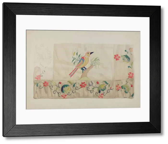 Framed Print : Crewel Embroidery, 1935 / 1942. Creator: Helen E. Gilman Framed Print : Crewel Embroidery, 1935 / 1942. Creator: Helen E. Gilman