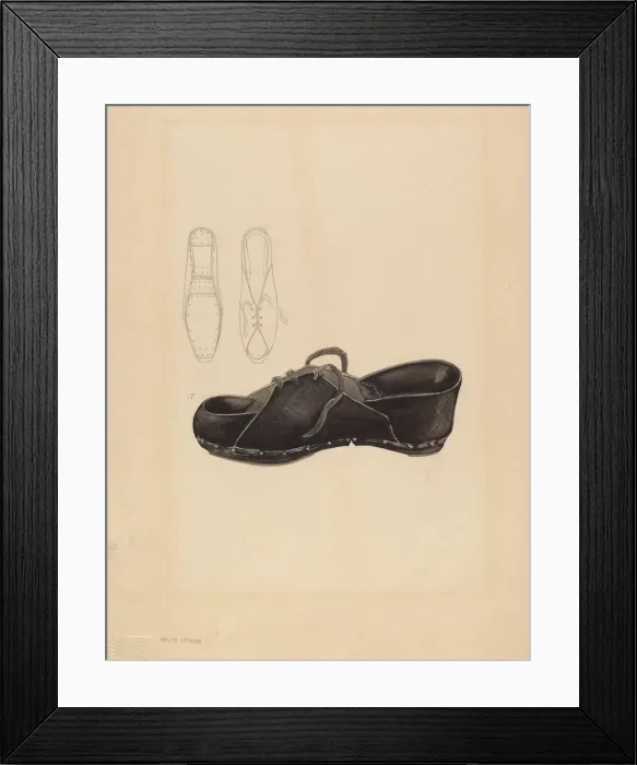 Framed Print : Womans Clog, c. 1936. Creator: Melita Hofmann Framed Print : Womans Clog, c. 1936. Creator: Melita Hofmann