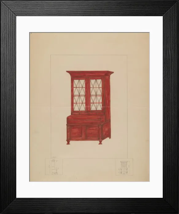Framed Print : Bookcase, 1935 / 1942. Creator: Henry Meyers Framed Print : Bookcase, 1935 / 1942. Creator: Henry Meyers