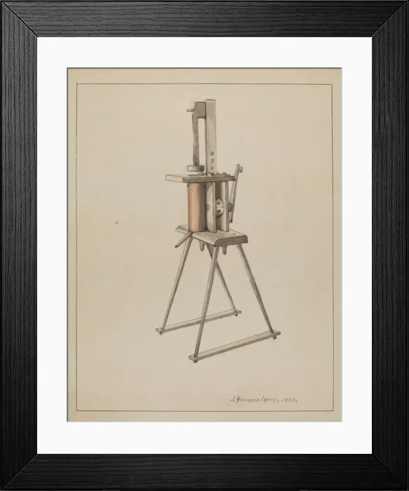 Framed Print : Sausage Stuffer, 1936. Creator: J. Howard Iams Framed Print : Sausage Stuffer, 1936. Creator: J. Howard Iams
