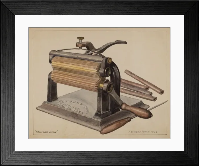 Framed Print : Fluting Iron, 1936. Creator: J. Howard Iams Framed Print : Fluting Iron, 1936. Creator: J. Howard Iams
