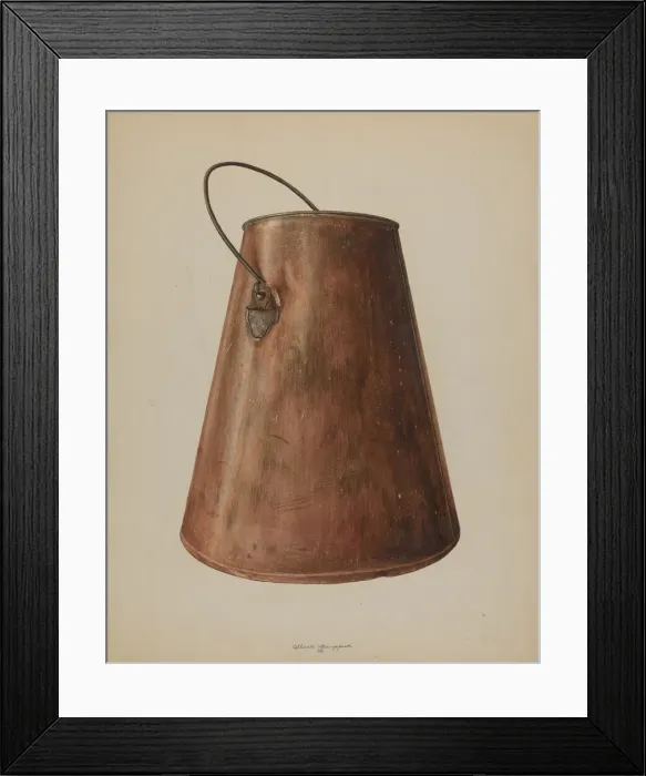 Framed Print : Milk Pail, 1938. Creator: Albert Geuppert Framed Print : Milk Pail, 1938. Creator: Albert Geuppert