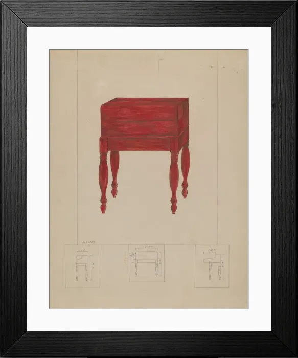 Framed Print : Writing Desk and Table, 1935 / 1942. Creator: Henry Meyers Framed Print : Writing Desk and Table, 1935 / 1942. Creator: Henry Meyers