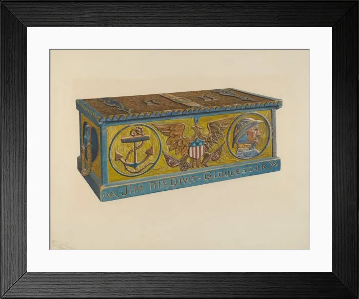 Framed Print : Sea Chest, 1935 / 1942. Creator: Rolland Livingstone Framed Print : Sea Chest, 1935 / 1942. Creator: Rolland Livingstone