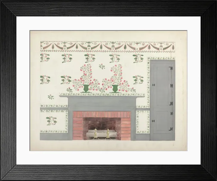 Framed Print : Stencilled Wall, c. 1936. Creator: Ray Holden Framed Print : Stencilled Wall, c. 1936. Creator: Ray Holden