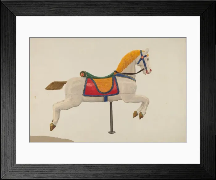 Framed Print : Carousel Horse, 1940. Creator: John W Kelleher Framed Print : Carousel Horse, 1940. Creator: John W Kelleher