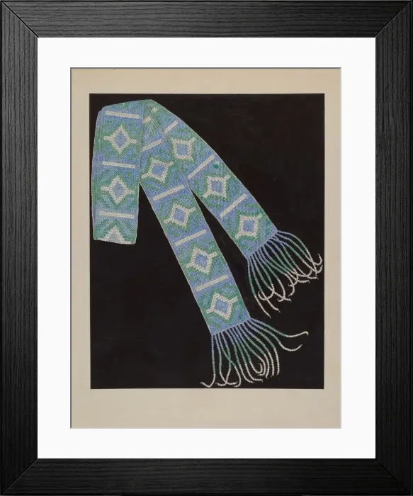 Framed Print : Bead Belt, c. 1936. Creator: Gordena Jackson Framed Print : Bead Belt, c. 1936. Creator: Gordena Jackson