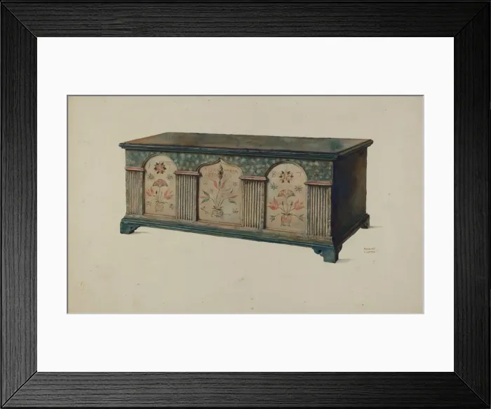 Framed Print : Pa. German Chest, c. 1936. Creator: Frances Lichten Framed Print : Pa. German Chest, c. 1936. Creator: Frances Lichten