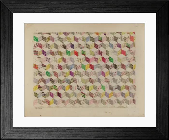 Framed Print : Patchwork for Quilt, c. 1937. Creator: Edith Magnette Framed Print : Patchwork for Quilt, c. 1937. Creator: Edith Magnette