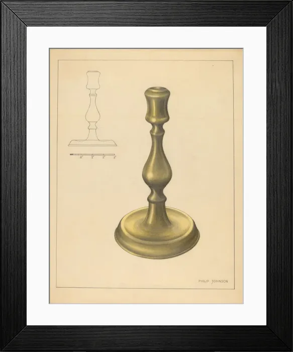 Framed Print : Candlestick, c. 1937. Creator: Philip Johnson