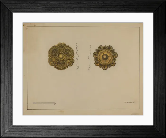 Framed Print : Rosette Mounts, c. 1936. Creator: Philip Johnson Framed Print : Rosette Mounts, c. 1936. Creator: Philip Johnson