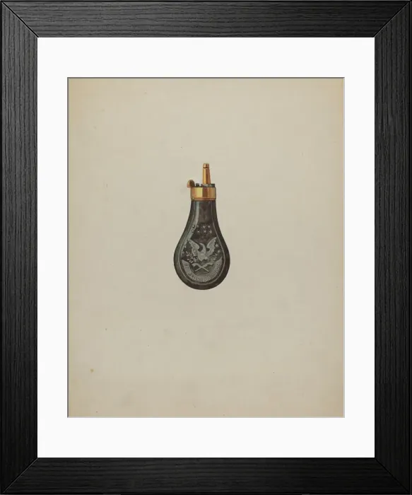 Framed Print : Powder Horn, c. 1936. Creator: Samuel O. Klein Framed Print : Powder Horn, c. 1936. Creator: Samuel O. Klein
