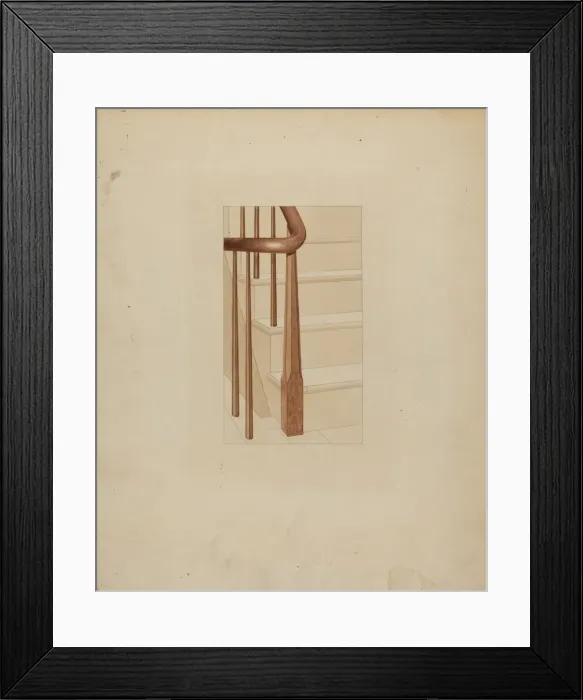 Framed Print : Shaker Newel Post, c. 1937. Creator: John W Kelleher Framed Print : Shaker Newel Post, c. 1937. Creator: John W Kelleher