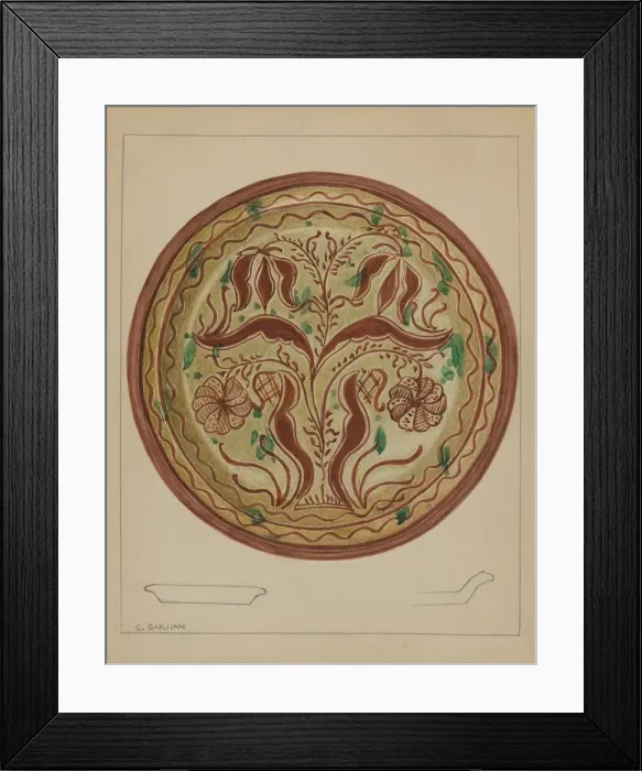 Framed Print : Pa. German Plate, c. 1937. Creator: Charles Garjian