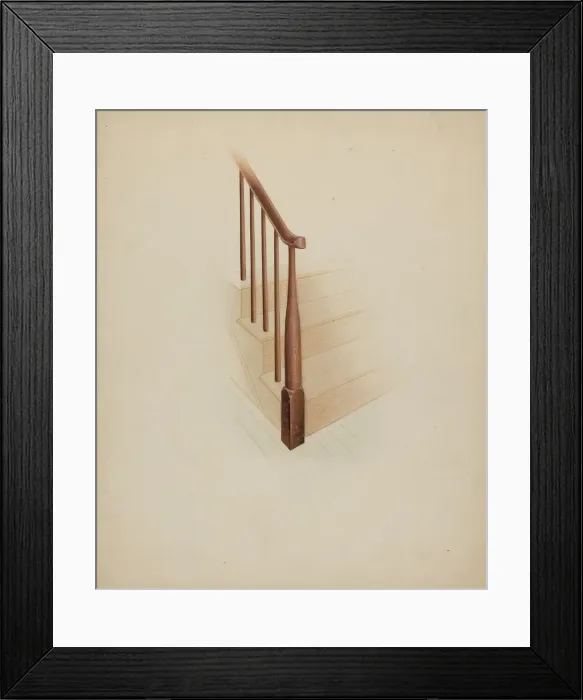 Framed Print : Shaker Newel Post, c. 1937. Creator: Anne Ger