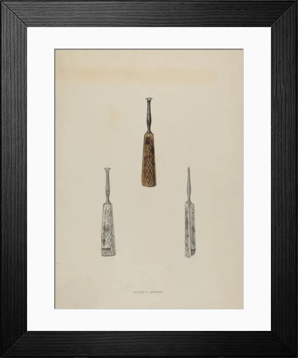 Framed Print : Leather Guide Marker, c. 1937. Creator: Lloyd Charles Lemcke Framed Print : Leather Guide Marker, c. 1937. Creator: Lloyd Charles Lemcke