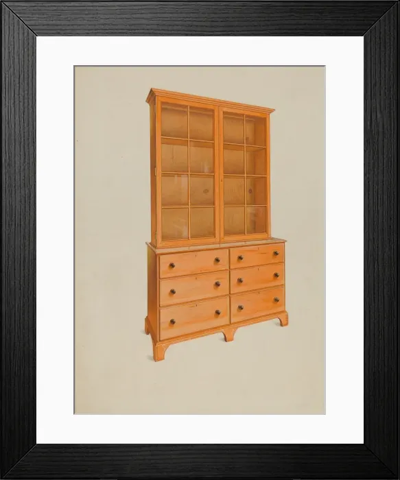 Framed Print : Shaker Cabinet, c. 1937. Creator: John W Kelleher Framed Print : Shaker Cabinet, c. 1937. Creator: John W Kelleher