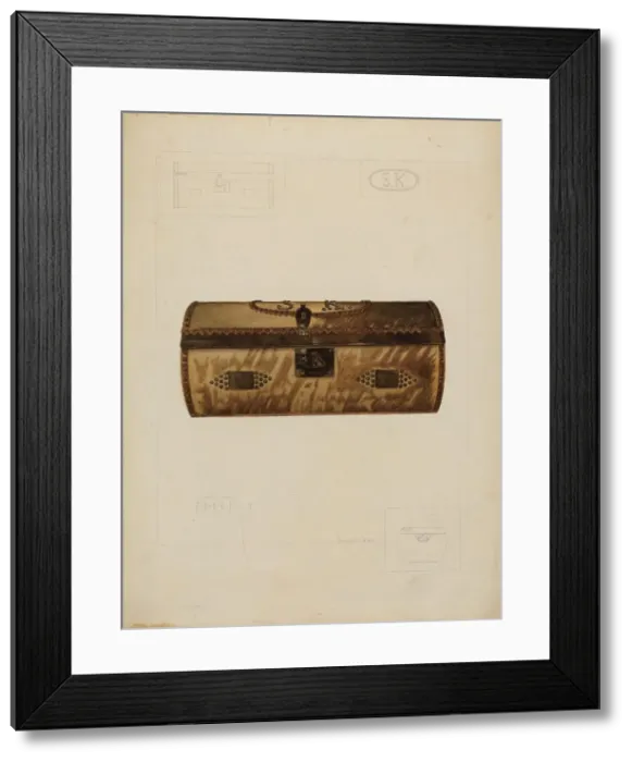 Framed Print : Hide Covered Trunk, c. 1937. Creator: Samuel O. Klein Framed Print : Hide Covered Trunk, c. 1937. Creator: Samuel O. Klein