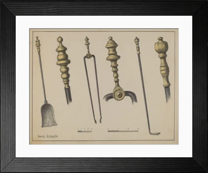 Framed Print : Fire Tools, c. 1937. Creator: Hans Korsch Framed Print : Fire Tools, c. 1937. Creator: Hans Korsch