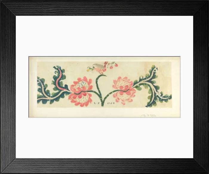 Framed Print : Crewel Bed Hanging, c. 1938. Creator: Helen E. Gilman Framed Print : Crewel Bed Hanging, c. 1938. Creator: Helen E. Gilman