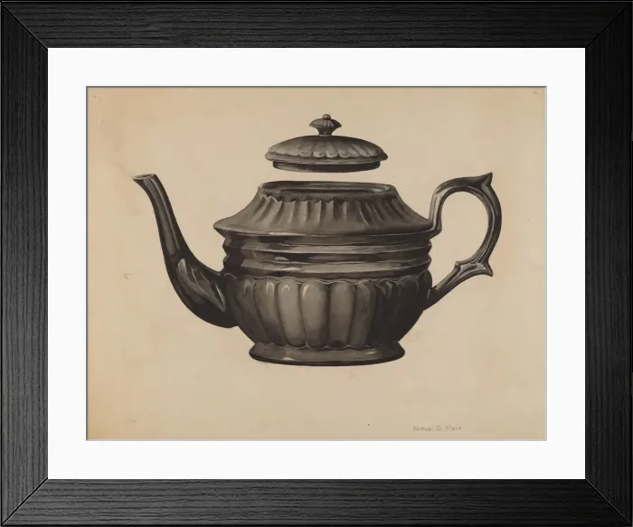 Framed Print : Teapot, c. 1937. Creator: Samuel O. Klein