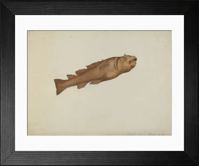 Framed Print : Fish Shop Sign, c. 1938. Creator: Joseph Goldberg
