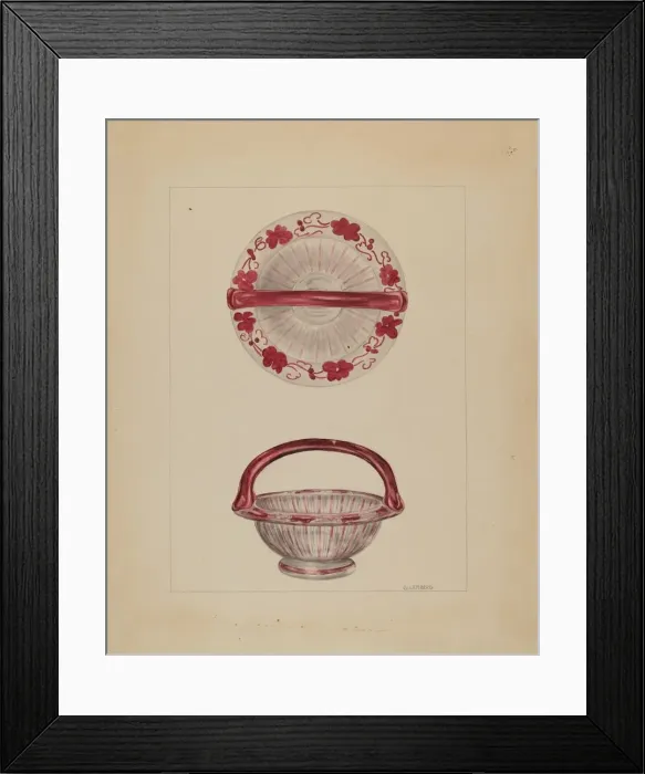 Framed Print : Basket, c. 1936. Creator: Gertrude Lemberg Framed Print : Basket, c. 1936. Creator: Gertrude Lemberg