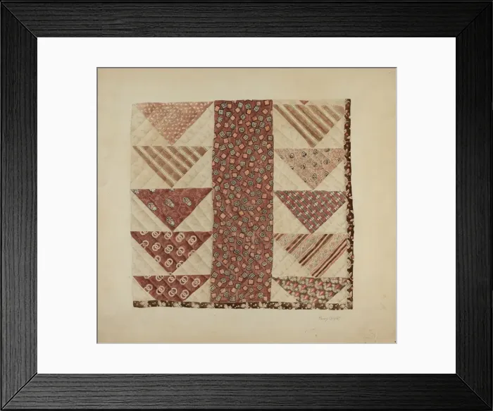 Framed Print : Patchwork Quilt (Section), c. 1938. Creator: Henry Granet Framed Print : Patchwork Quilt (Section), c. 1938. Creator: Henry Granet