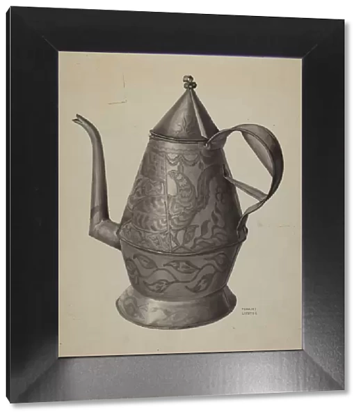 Pa. German Coffee Pot, c. 1936. Creator: Frances Lichten