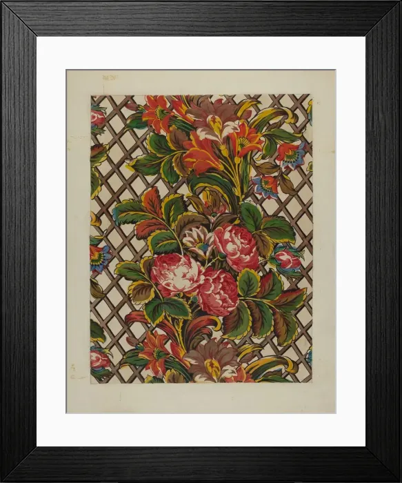 Framed Print : Patchwork Bedspread Material, c. 1936. Creator: Frances Lichten Framed Print : Patchwork Bedspread Material, c. 1936. Creator: Frances Lichten