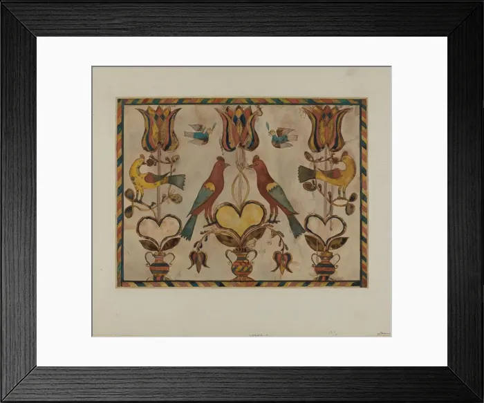 Framed Print : Fractur, c. 1937. Creator: Albert J. Levone