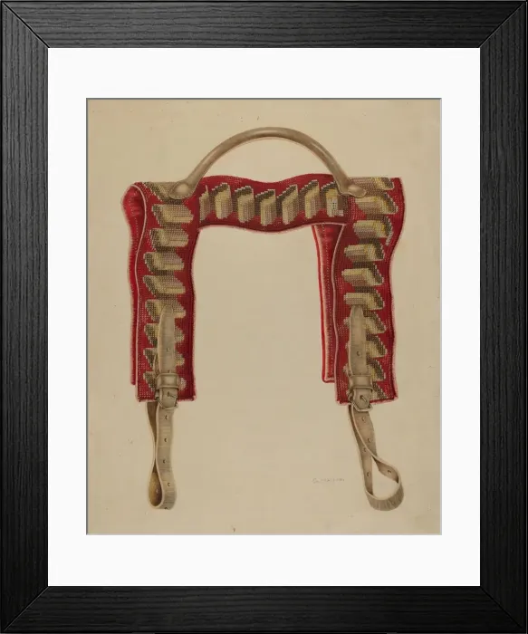 Framed Print : Shawl Strap, c. 1938. Creator: Grace Halpin