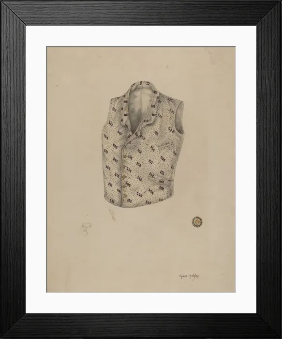 Framed Print : Waistcoat, c. 1938. Creator: Grace Halpin Framed Print : Waistcoat, c. 1938. Creator: Grace Halpin