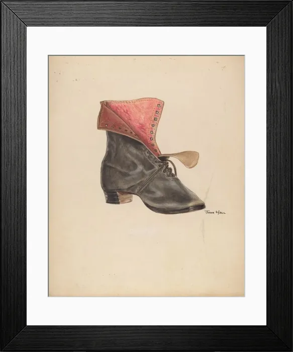 Framed Print : Womans Shoe, c. 1938. Creator: John Hall Framed Print : Womans Shoe, c. 1938. Creator: John Hall