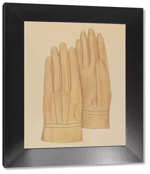 Mans Gloves, c. 1938. Creator: Melita Hofmann