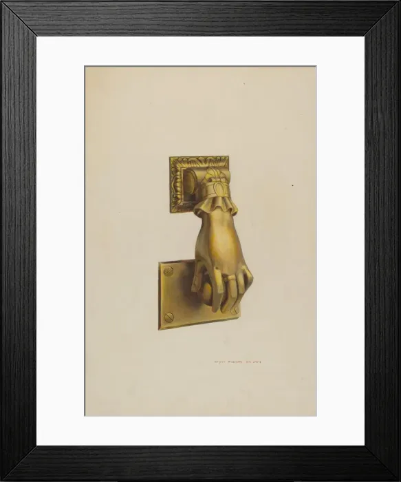 Framed Print : Door Knocker, c. 1938. Creator: Regina Henderer