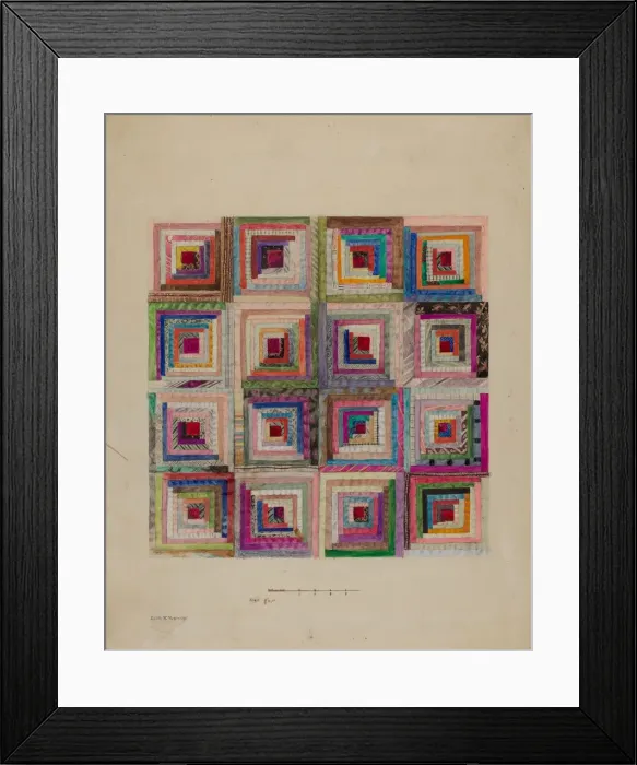 Framed Print : Silk Patchwork for Pillow, c. 1936. Creator: Edith Magnette Framed Print : Silk Patchwork for Pillow, c. 1936. Creator: Edith Magnette