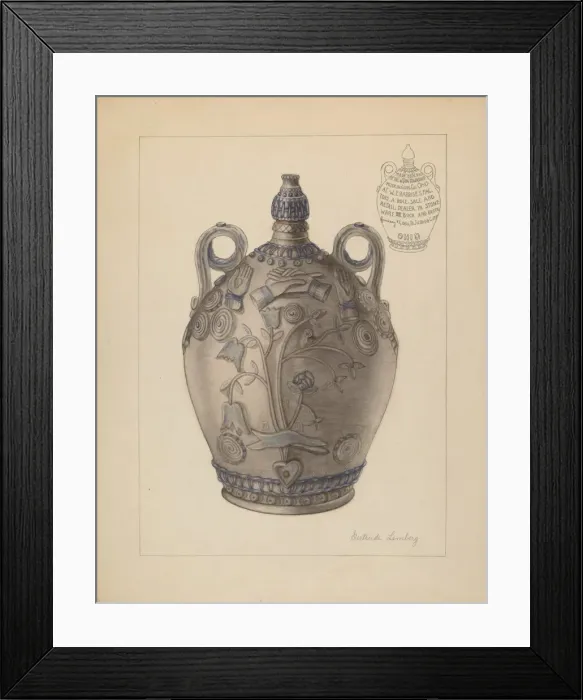 Framed Print : Jug with Stopper, c. 1937. Creator: Gertrude Lemberg Framed Print : Jug with Stopper, c. 1937. Creator: Gertrude Lemberg