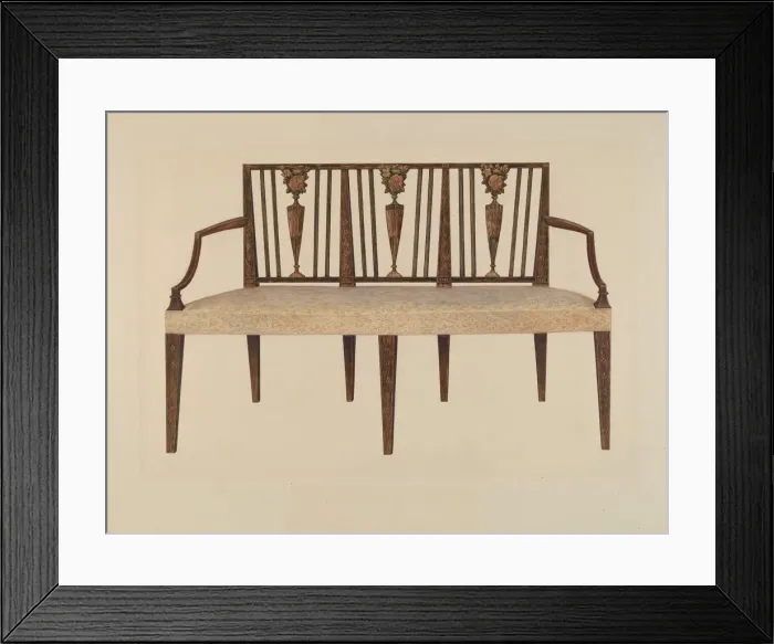 Framed Print : Settee--Sheraton Style, c. 1939. Creator: Charles Henning Framed Print : Settee--Sheraton Style, c. 1939. Creator: Charles Henning