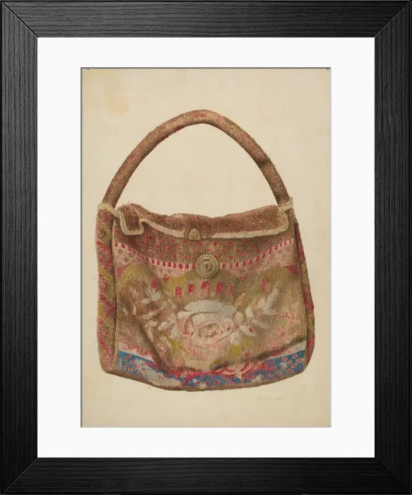 Framed Print : Carpet Bag, c. 1939. Creator: Samuel O. Klein Framed Print : Carpet Bag, c. 1939. Creator: Samuel O. Klein